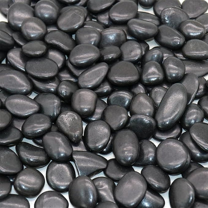 Rocks for Plants. Black Polished Decorative Pebbles. 0.5 to 1 Inch 18 lbs. for Garden, Landscaping, Indoor, Vase fillers, Crafting, Succulents, pots, Plants