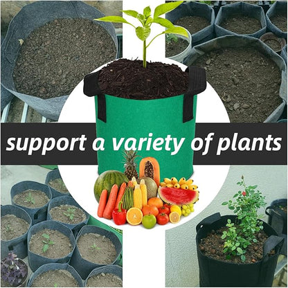 Grow Bags,Growing Pot Bags Garden Grow Bag Indoor Outdoor Fabric Aeration Plant Pot Container Flower Vegetable Pouch (Dark Green,20Gallon)
