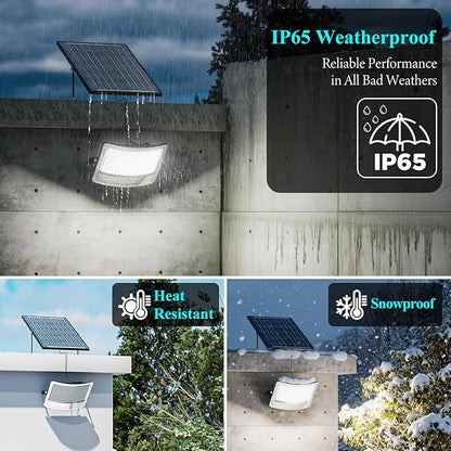 MMKT Solar Flood Lights Outdoor,30000mAh Motion Sensor Outdoor Solar Powered Lights with Remote, IP65 Waterproof Solar Flood Light for Outside, Dusk to Dawn Wall Light for Garage, Patio, Yard