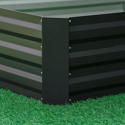 Outsunny Galvanized Raised Garden Bed, 8' x 3' x 1' Metal Planter Box, for Growing Vegetables, Flowers, Herbs, Succulents, Gray