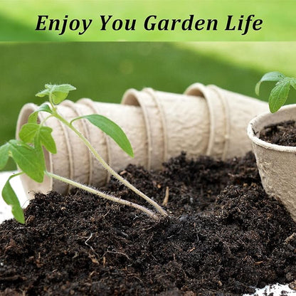 100 Pack 3 inches Biodegradable Seedling Peat Pots for Plants Seed Starter, Indoor Planting Cups for Seedlings with 100 Pack Plant Markers