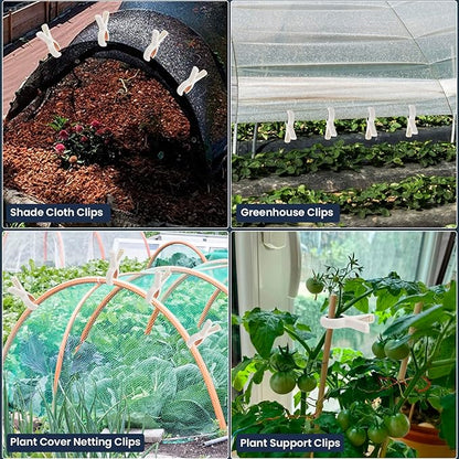 32 PCS 3.7'' Garden Clips Greenhouse Clamps - Large Greenhouse Clips, Heavy Duty Clip for Plant Cover & Shade Cloth on Garden Hoop, Large Open Strong Grip Clamps for Plant Support Netting Cover Film