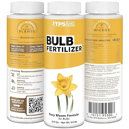 Bulb Fertilizer, Complete Liquid Bulb Plant Food for All Bulbous Plants, 32 oz (1 Quart)