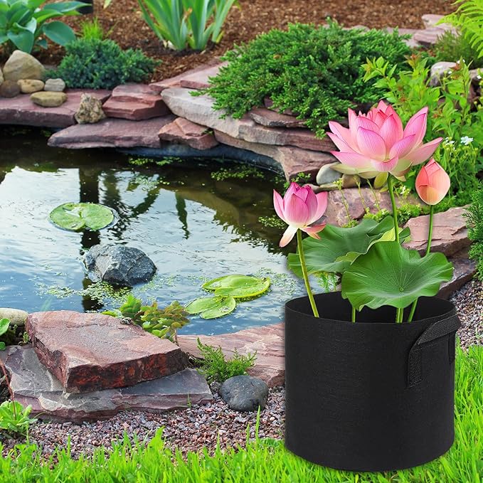 10 Pack Lily Plant Pots for Pond, Aquatic Pond Planter for Pond Reusable Pond Plant Basket Grow Bags for Pond, Aquatic Plants, Potato, Carrot, Onion, Flower
