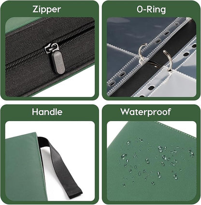 Zippered Seed Storage Organizer Binder with Handle, Gardening Seed Saving Kit, Holds 120+ Seed Envelopes, Fit Flower, Plant and Vegetable for Seed Packets (Upgraded Version)