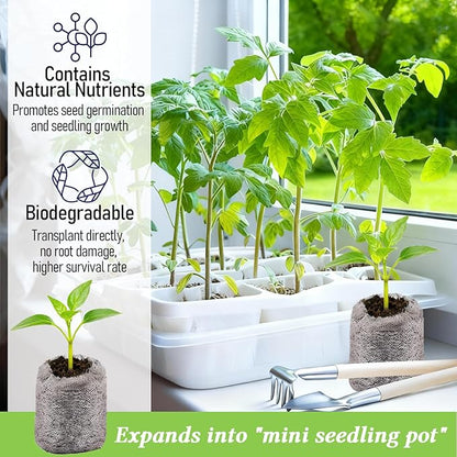 Legigo 50 PCS 30mm Peat Pellets Seed Starter Soil, Compressed Seed Starting Pods Plant Starter Soil Pods Plugs for Seedlings, Peat Pods for Starting Seeds, Herbs Tomatoes Flowers and Vegetables