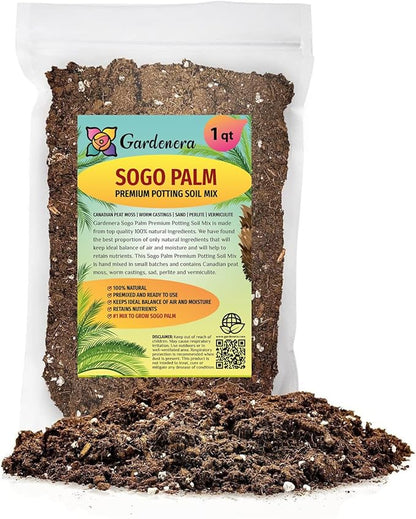 Elevate Your SOGO Palm with Gardenera's Organic Soil Blend - Cultivate Healthier and More Exquisite Form - 1 Quart