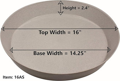 Saucers 16 inch (14.2 inch Base) Case of 5 White Granite Colored Plastic