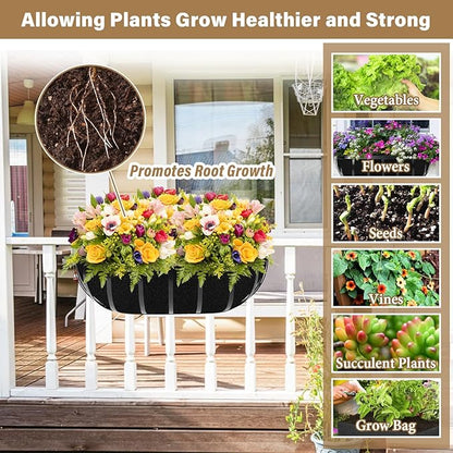 Riare 4 Pack 30 Inch Black Felt Window Box Liners- Fabric Trough Planter Basket Liners Replacement, Non-Woven Hanging Plant Liner for Wall Hanging Basket, Garden Fence Railing (Avoid Bird Nesting)
