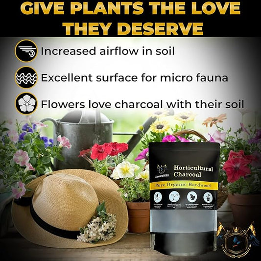 Organic Horticultural Charcoal & Terrarium Charcoal | Charcoal for Plants | Pure Hardwood Charcoal for Planting and Gardening | Organic Canadian Maple Biochar