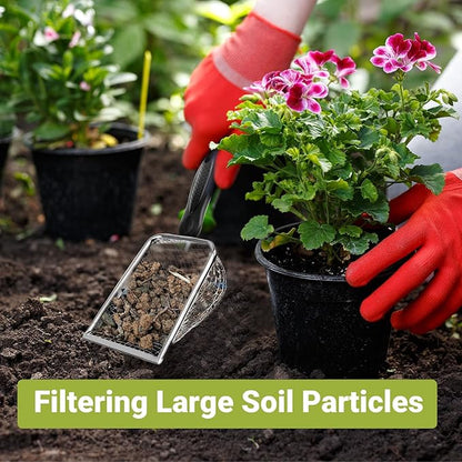 4 Pcs Gardening Soil Sifter, Shape Garden Sieve Sifter with Handle (2/2.8/3.8/5 mm Mesh), Portable Gardening Sifter for Gradening Sand Soil Dirt Compost (4 Set)