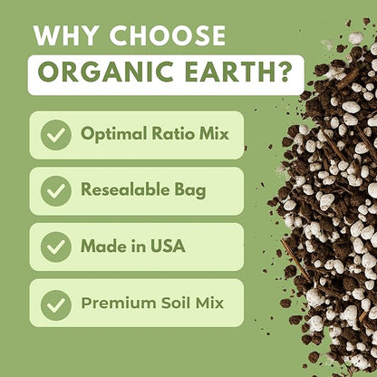 Organic Earth Carnivorous Plant Soil Mix 1 QT - Plant Food Peat Moss & Perlite for Carnivorous Plants - Terrarium Soil, Pitcher Plant Soil, Venus Fly Trap Soil