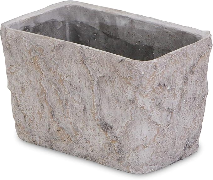 Cheung's Rectangular Cement Ceramic Planter, Gray