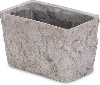 Cheung's Rectangular Cement Ceramic Planter, Gray