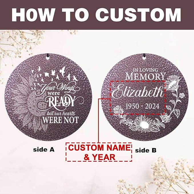 ASTARIN Personalized Memorial Wind Chime for Loss of Loved One 30/36/45 inch, Sympathy Deep Tone Wind Chimes for Mom Dad/Mother Father, Remembrance Gifts for Grief Condolence Funeral, Produced in USA