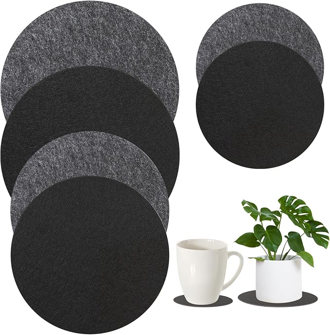 Plant Coaster Mat, 6PCS 3 Sizes Round Felt Plant Saucers for Indoors Plant Reversible Absorbent Waterproof Fabric Plant Pot Saucers for Gardening Outdoor Pots, DIY Craft Supplies(4”, 6”, 8”)