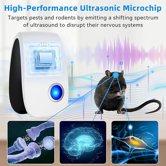 2026 Upgraded Ultrasonic Repellent 8 Packs, Indoor Pest Repellent, Electronic Plug in Pest Control for Roach, Ant, Rodent, Mouse, Bugs, Mosquito, Spider Repellent for House, Garage, Warehouse