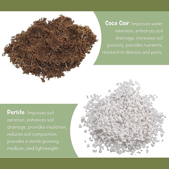 Soil Sunrise Coco Peat Perlite Potting Mix (12 Quarts) Loose Coconut Coir and Perlite