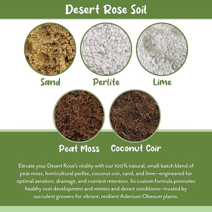 Soil Sunrise Desert Rose Potting Soil Mix (8 Quarts) Hand Blended Small Batch Soil Blend for Desert Rose Plant