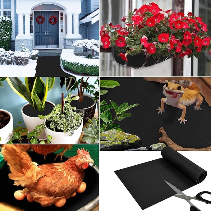 12x80 Inch Fabric Planter Liner Roll Non Woven Plant Felt Liner Roll Black Coco Liners Roll Alternative Coconut Basket Liner Roll Replacement Easy to Cut for Planter Hanging Flower Basket Window Box