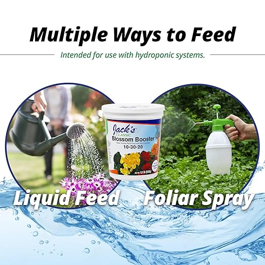 Jack's Classic 10-30-20 Blossom Booster Water-Soluble Fertilizer with Micronutrients for Increasing Color and Quantity of Blooms in Flowering Plants, 1.5lbs, 2 Pack