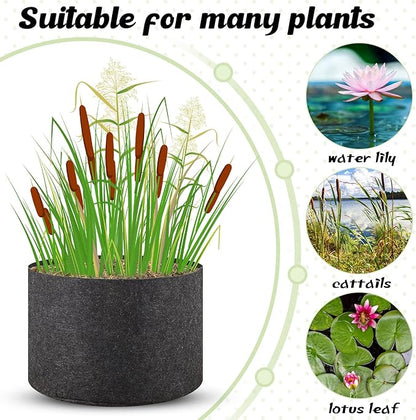 Yinder 8 Pack 12 x 8 Inch Pond Plant Pots Lily Plant Pot Garden Aquatic Plant Pots for Pond 5 Gallon Grow Bags Black Fabric Pots Floating Plant Containers for Lily Planting Aquatic Plants