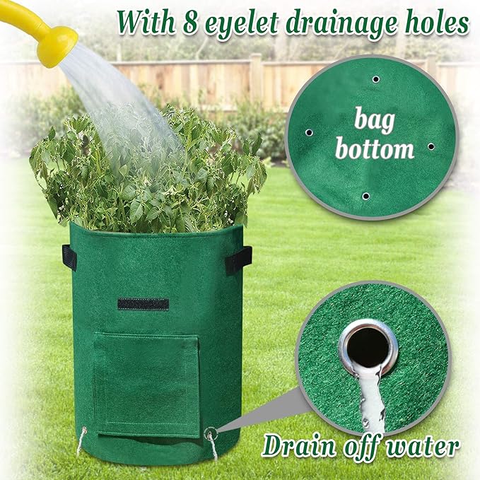 Strong Camel 11Gallon Garden Boxes Garden Planting Grow Bags Planter Pot for Potato Tomato (2 Pack)