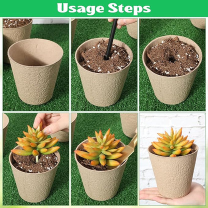 Lallisa 100 Pcs Peat Pots for Seedling 4 Inch Germination Nursery Pots for Plants Seed Starter Pots Planting Pot for Seeds of Vegetables Fruits Flowers Kitchen Garden Supplies