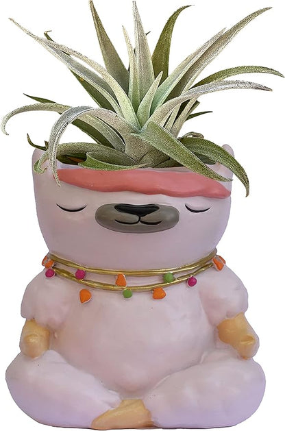 GFF Grass Flip Flops Animals Planters Lama 4 Inch Plant Pots for Succulents Flowers Herbs Houseplants - Indoor Outdoor Live Plants Stand Garden Home Office Kitchen Decor