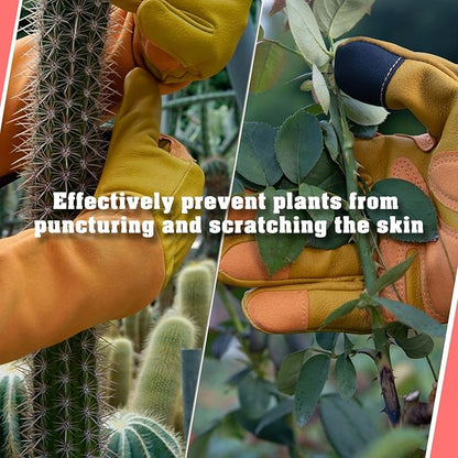 Long-Gardening-Gloves for Women/Men - Thorn Proof Rose Pruning Gloves Heavy Duty Gauntlet, Best Garden Gifts for Gardener-M