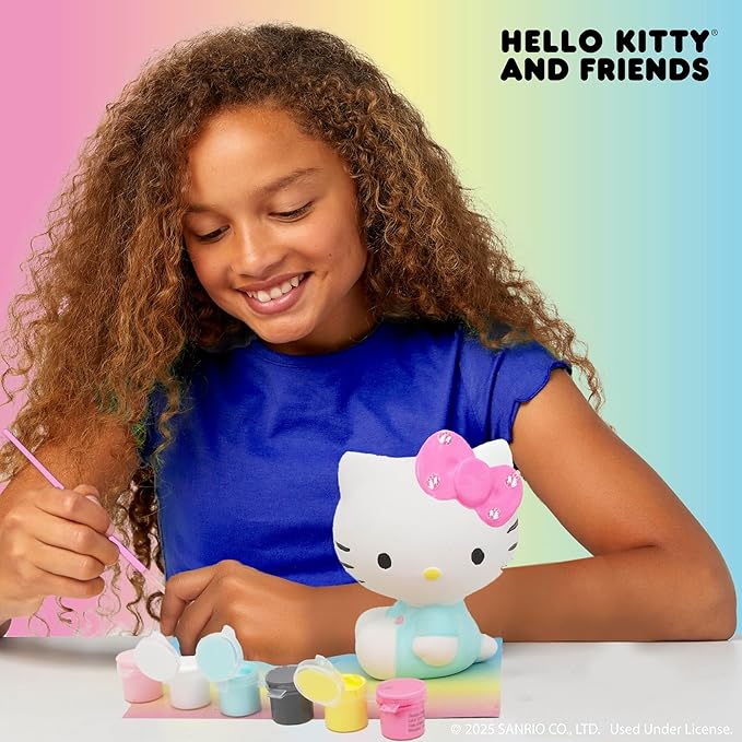 Horizon Group USA Paint Your Own Figurine Kit, DIY Art Project for Kids, Hello Kitty