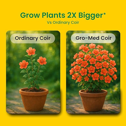 Gro-Med Coco Coir Bricks – 10 Pack (650g Each) | Expands to 100 Quarts | NPK Enriched, OMRI Listed | Organic Coconut Fiber for Indoor & Outdoor Gardening, Potting Soil & Mix