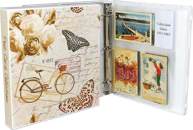 UniKeep Postcard Collector Storage Case with 20 Pages Suitable For Archival Storage - Holds up to 120 Postcards - Maximum Postcard Size of 4" x 6"