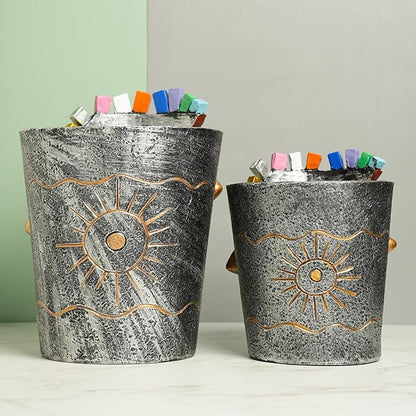 Picasso Face Planter Pots Abstract Art Colorful Flower Vase with Drainage Hole Unique Head Flower Pots for Home Balcony Decoration (S+L)