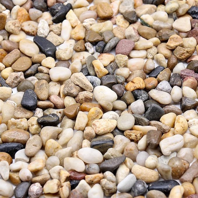 Rocks for Plants. Mixed Color Decorative Pebbles. 1/5 Inch 10 lbs. for Garden, Landscaping, Indoor, Vase fillers, Crafting, Succulents, pots, Plants (Mini, Mixed Color, 10)