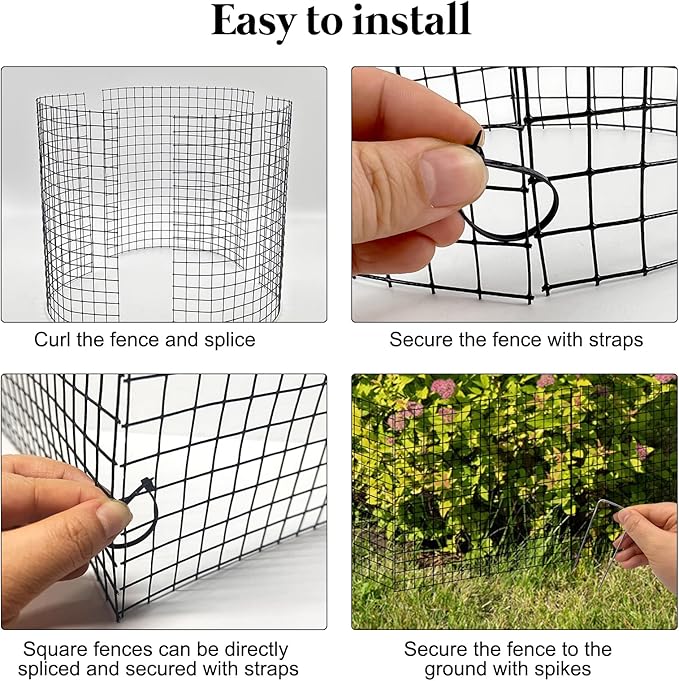 10 Pack Round Plant Protector from Animals, 12'' x 24'' and 12'' x12'' Metal Plant Cages to Keep Animals Out, Garden Protection Bunny Barricades, Wire Plant Protectors for Rabbits Chicken Duck