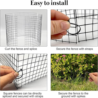 10 Pack Round Plant Protector from Animals, 12'' x 24'' and 12'' x12'' Metal Plant Cages to Keep Animals Out, Garden Protection Bunny Barricades, Wire Plant Protectors for Rabbits Chicken Duck
