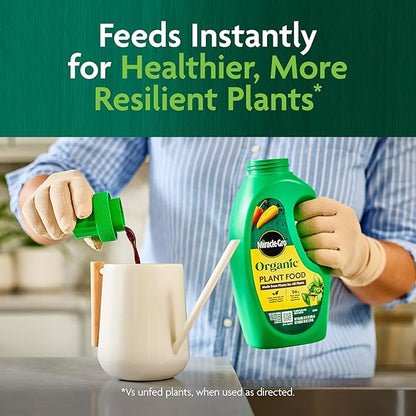 Miracle-Gro Organic Plant Food - Use with Indoor or Outdoor Plants, Organic Liquid Fertilizer for Containers and In-Ground Gardens, OMRI Listed, 32 fl. oz. (2-Pack)