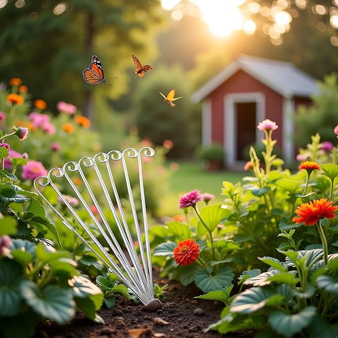 20Pcs Silver Planter Plant Label Hooks Garden Markers Stake Plant Label Holder Plants Label Hanger Garden Plant Sign Stake Rustproof Deformed Gardens Plant Sign Hooks Hanging Rods for Flower (20cm)