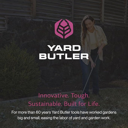 Yard Butler World’s Greatest Rake 18" Wide Leaf Rake, ILT-20 Garden Rake for Lawncare - Convenient Garden Cleaning Accessory - Lightweight Wooden Handle - Steel Tines - Easy to Maneuver