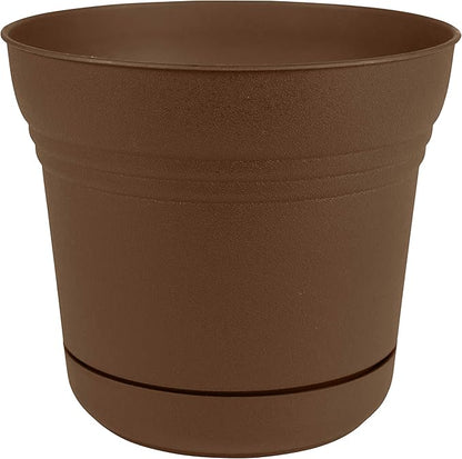 Bloem Saturn Planter with Saucer, 7", Chocolate (SP0745)