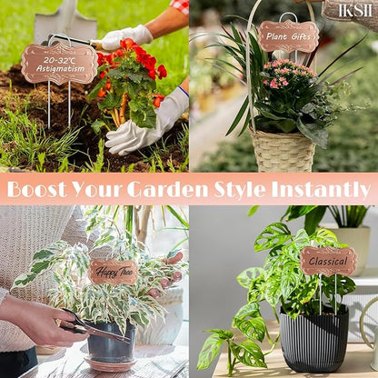 30 Pack Metal Plant Labels,Larger Area 3.7"X 2" Waterproof Garden Markers for Plants Outdoor with 2 Pens,Reusable Aluminum Plant Label Stakes Name Tags for Vegetables Herb Flowers Seedlings
