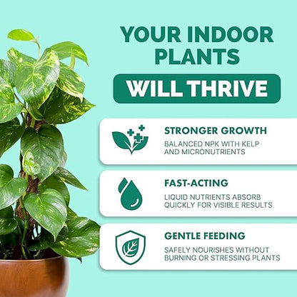Indoor Plant Food - Liquid Fertilizer for Indoor Plants & Potted Houseplants, by TPS Plant Foods, 8 oz (250 mL)