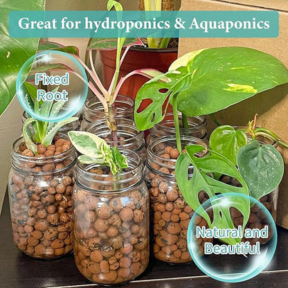 Legigo 15 LB Organic Leca Clay Pebbles for Plants, 4mm-16mm 100% Natural Leca Balls for Indoor Plants, Hydroton Clay Pebbles for Plants Hydroponic Aquaponics Growing Orchid Drainage Terrarium