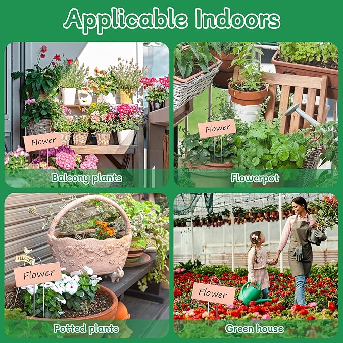 Garden Labels, 50 Pack Metal Plant Labels Waterproof Garden Markers with Pen for Seedlings Vegetables Flower, Height 10.6'' Label Area 3.5''X 1.2''
