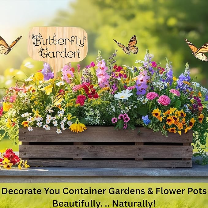 25 Pack 2 Sizes Tall Plant Labels Garden Markers Plant Name Tags for Flowers, Herbs, Vegatables, Seeds, Bulbs Larger Writing Area with Full Size Marker Great Holiday Gift
