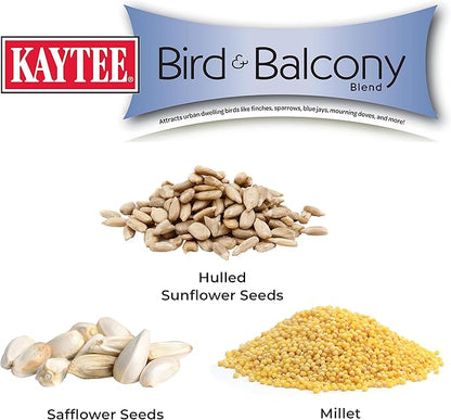 Kaytee Bird & Balcony Wild Bird Food No Mess Seed Blend for City Dwelling Birds Like Finches, Sparrows, Mourning Doves and More, 5 lb