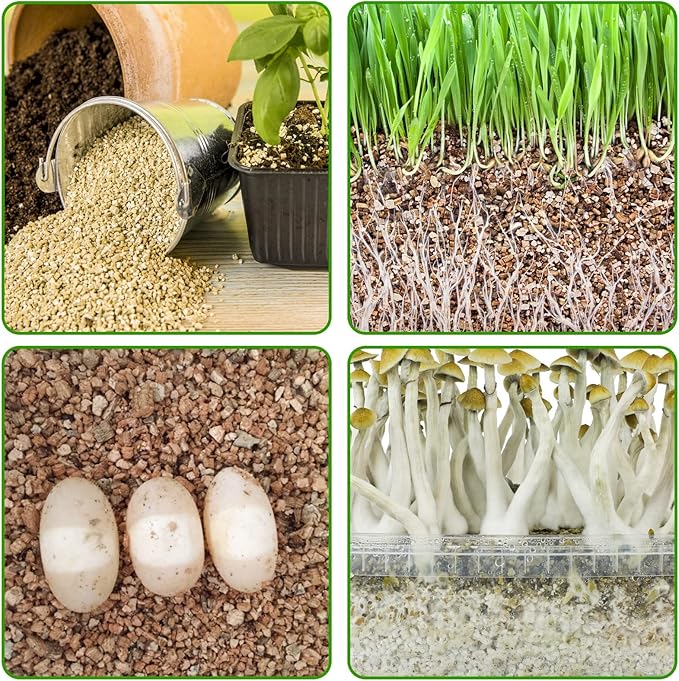 Halatool Soil Amendment 2QT Vermiculite for Plants Gardening Indoor Natural Potting Soil Mix Additive for Holding Moisture Aeration Drainage