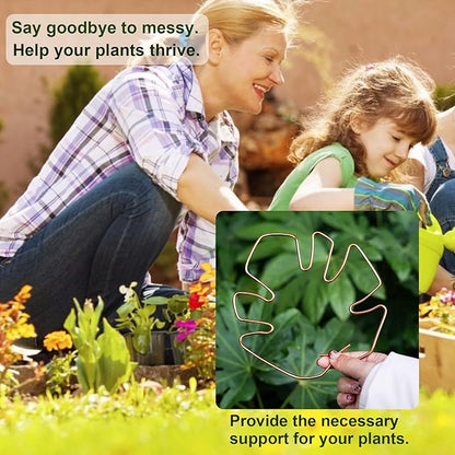 6PCS Plant Stem Support, Copper Monstera Plant Support, Unique Designed Stable Plant Support Stakes for Plants Stabilizer, Turtle Shell Bamboo Clamp Set for Outdoor & Indoor Plants Thriving Growth