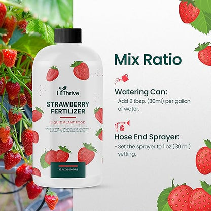 32oz Strawberry Fertilizer - Makes 32 Gallons of Fruit Tree Fertilizer for Strawberries, Liquid Plant Food Outdoor, Ideal Strawberry Plant Food for Lush Growth & Bigger, Sweeter Strawberries